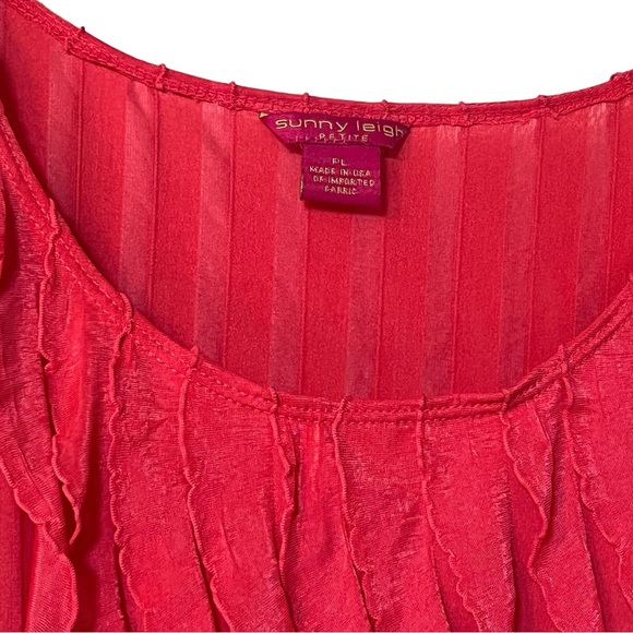 Pink Ruffle Short Puff Sleeve Blouse Shirt Women’s - Picture 7 of 12